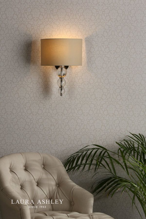 Laura Ashley Selby Wall Light Polished Nickel Glass - Image 3