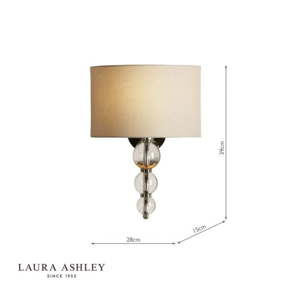 Laura Ashley Selby Wall Light Polished Nickel Glass - Image 5