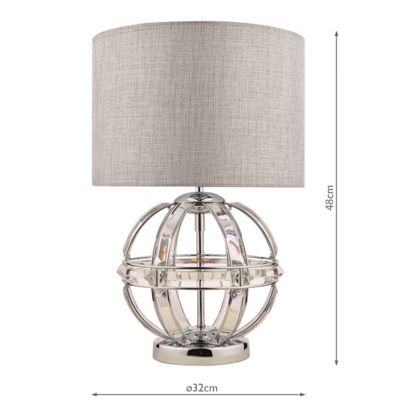 Laura Ashley Aidan Glass & Polished Chrome Globe Table Lamp with Shade - Image 5