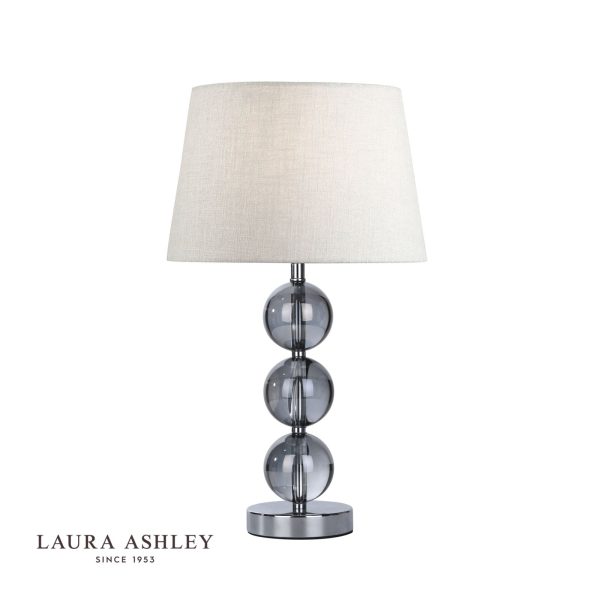 Laura Ashley Nicholas Table Lamp Smoked Glass Polished Chrome Base Only - Image 2