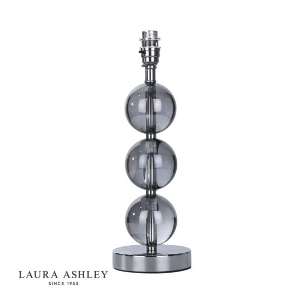 Laura Ashley Nicholas Table Lamp Smoked Glass Polished Chrome Base Only - Image 3