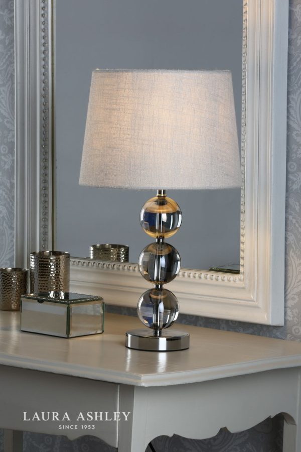 Laura Ashley Nicholas Table Lamp Smoked Glass Polished Chrome Base Only - Image 4