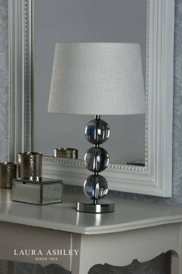 Laura Ashley Nicholas Table Lamp Smoked Glass Polished Chrome Base Only - Image 5