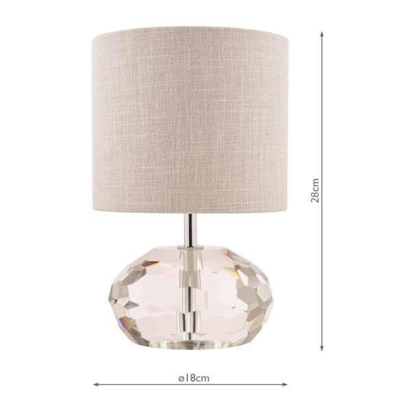 Laura Ashley Ivy Faceted Crystal Glass Pumpkin Table Lamp with Shade - Image 4