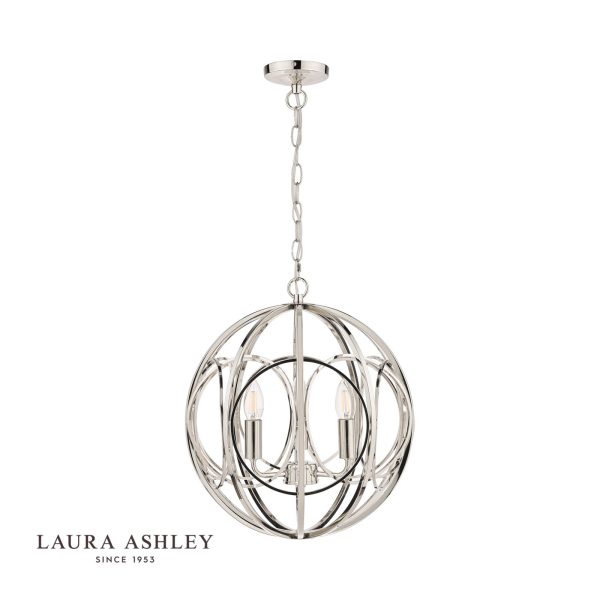 Laura Ashley Orbital 3lt Pendant Polished Nickel - Image 2