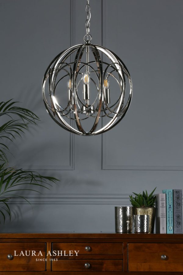 Laura Ashley Orbital 3lt Pendant Polished Nickel - Image 4