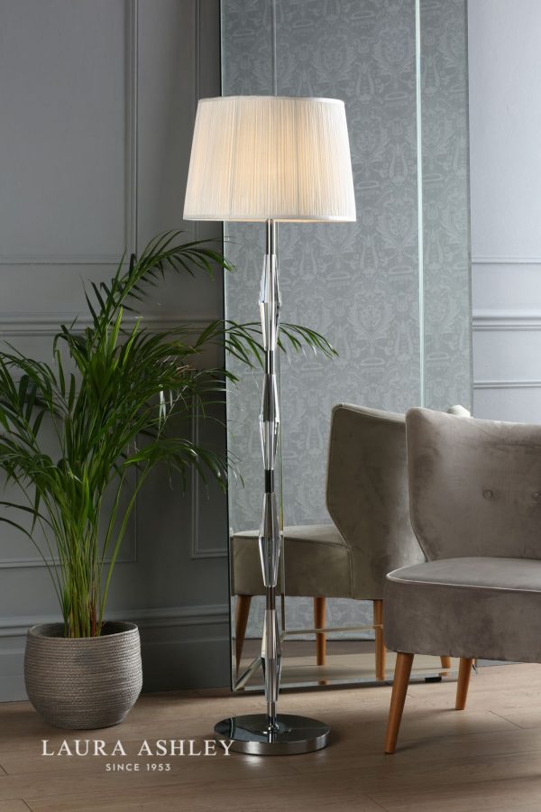 Laura Ashley Blake Floor Lamp Polished Chrome Crystal Base Only - Image 3