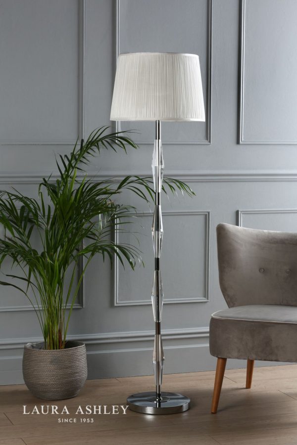 Laura Ashley Blake Floor Lamp Polished Chrome Crystal Base Only - Image 4