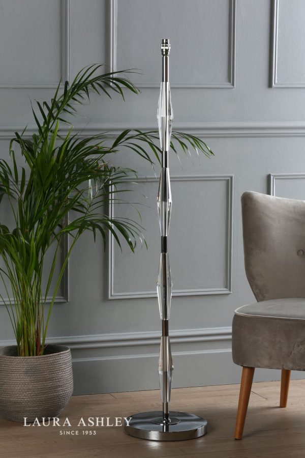 Laura Ashley Blake Floor Lamp Polished Chrome Crystal Base Only - Image 5