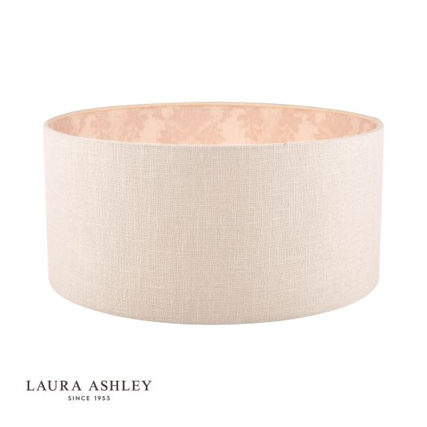 Laura Ashley Hazelton Drum Shade Silver/Pink 45cm/18 inch