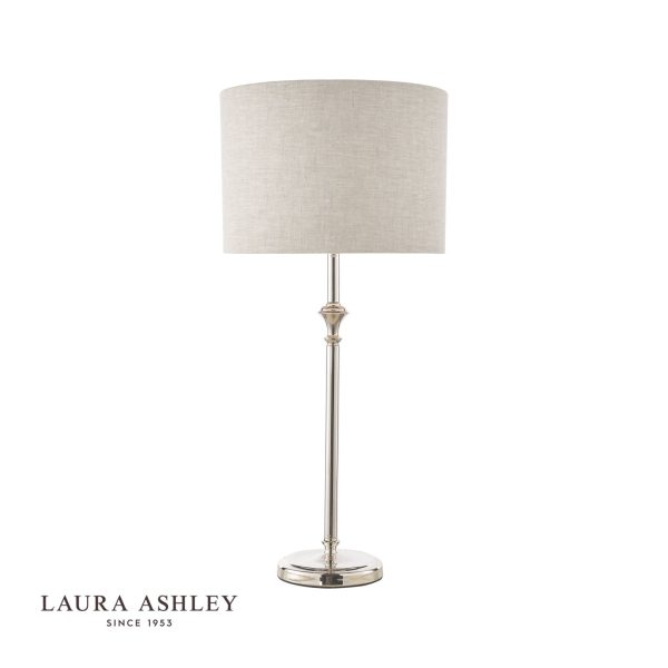 Laura Ashley Highgrove Table Lamp Polished Nickel With Shade