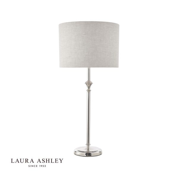 Laura Ashley Highgrove Table Lamp Polished Nickel With Shade - Image 2