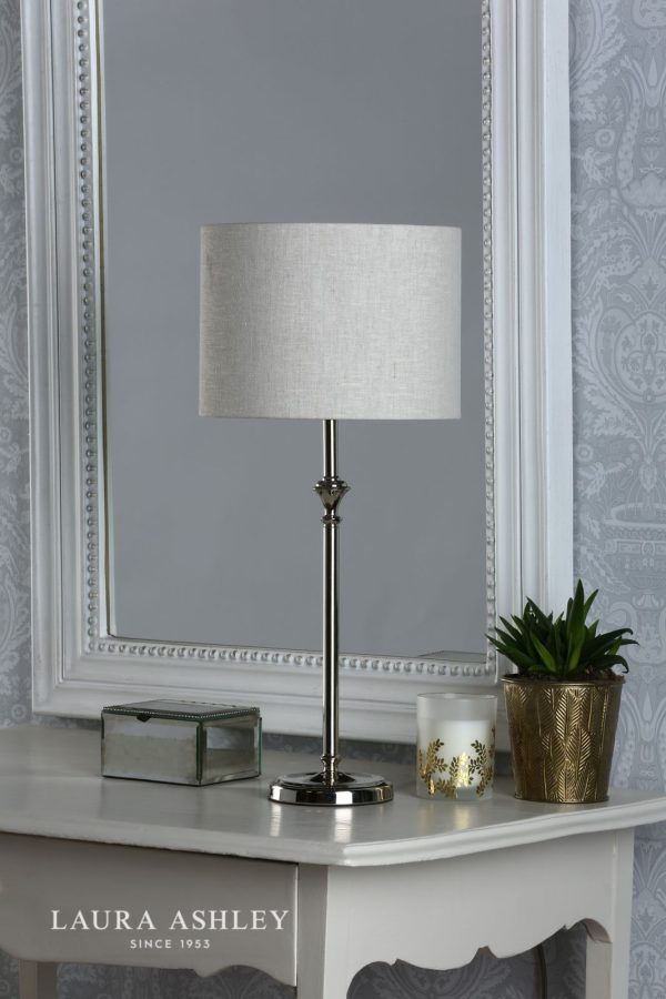 Laura Ashley Highgrove Table Lamp Polished Nickel With Shade - Image 4