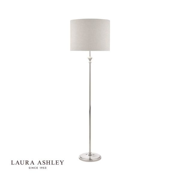 Laura Ashley Highgrove Floor Lamp Polished Nickel With Shade - Image 2