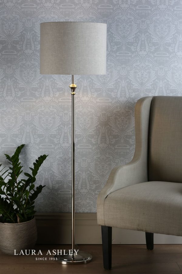 Laura Ashley Highgrove Floor Lamp Polished Nickel With Shade - Image 3