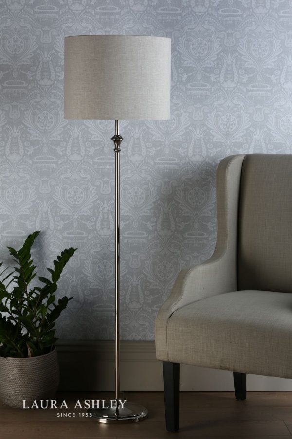 Laura Ashley Highgrove Floor Lamp Polished Nickel With Shade - Image 4