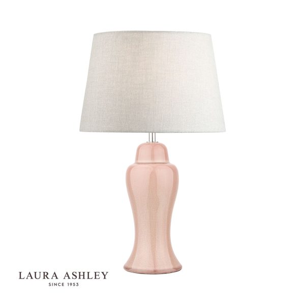 Laura Ashley Regina Small Table Lamp Pink Blush Polished Chrome Base Only - Image 2