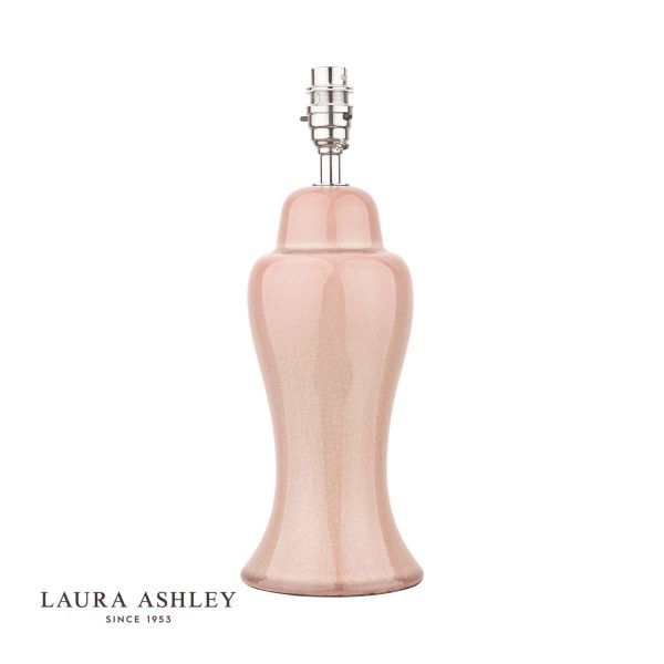 Laura Ashley Regina Small Table Lamp Pink Blush Polished Chrome Base Only - Image 3