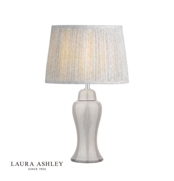 Laura Ashley Regina Small Table Lamp Pale Slate Grey Polished Chrome Base Only