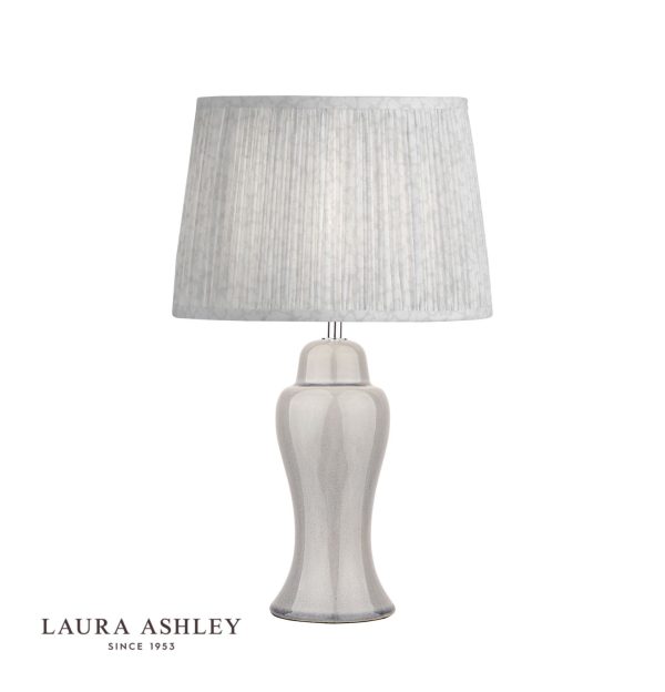 Laura Ashley Regina Small Table Lamp Pale Slate Grey Polished Chrome Base Only - Image 2