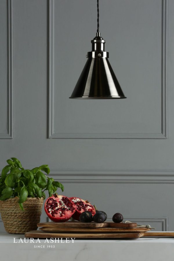 Laura Ashley Rufus Pendant Industrial Nickel - Image 4