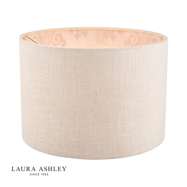 Laura Ashley Hazelton Drum Shade Silver/Pink 30.5cm/12 inch