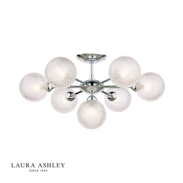 Laura Ashley Atherton 7lt Semi Flush Polished Chrome Glass