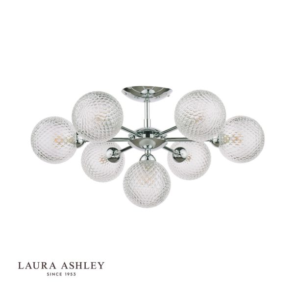 Laura Ashley Atherton 7lt Semi Flush Polished Chrome Glass - Image 2