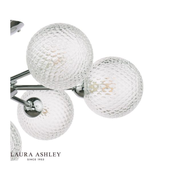 Laura Ashley Atherton 7lt Semi Flush Polished Chrome Glass - Image 3