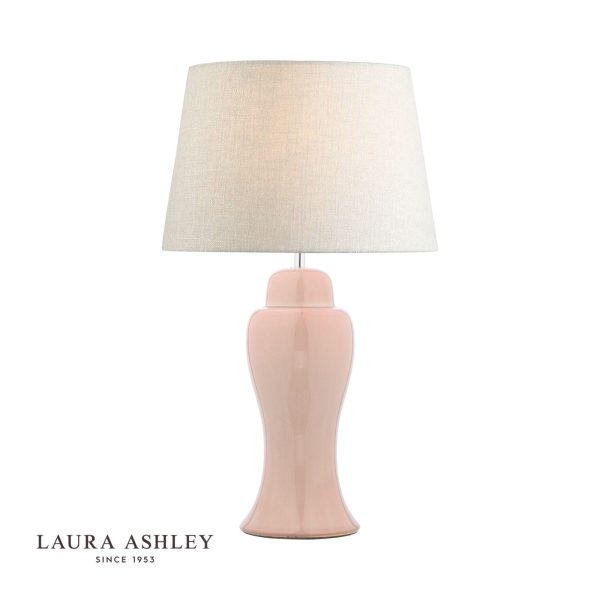 Laura Ashley Regina Large Table Lamp Pink Blush Polished Chrome Base Only