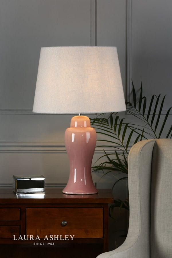 Laura Ashley Regina Large Table Lamp Pink Blush Polished Chrome Base Only - Image 4