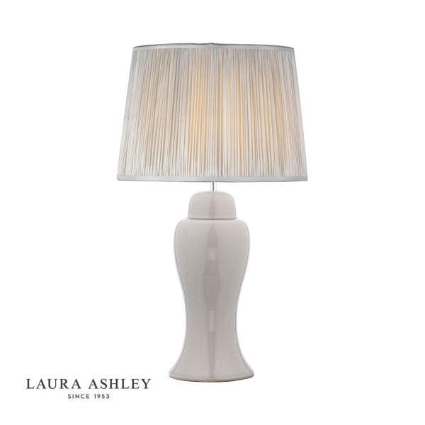 Laura Ashley Regina Large Table Lamp Pale Slate Grey Polished Chrome Base Only