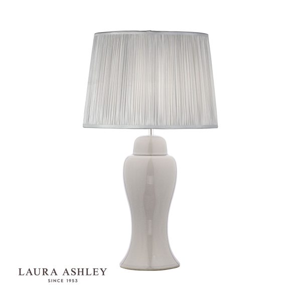 Laura Ashley Regina Large Table Lamp Pale Slate Grey Polished Chrome Base Only - Image 2