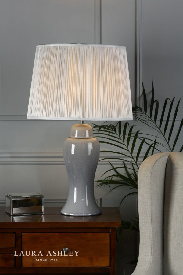 Laura Ashley Regina Large Table Lamp Pale Slate Grey Polished Chrome Base Only - Image 4