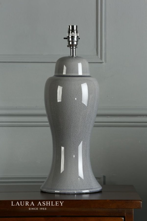 Laura Ashley Regina Large Table Lamp Pale Slate Grey Polished Chrome Base Only - Image 6