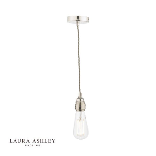 Laura Ashley Flute E27 Suspension Polished Nickel