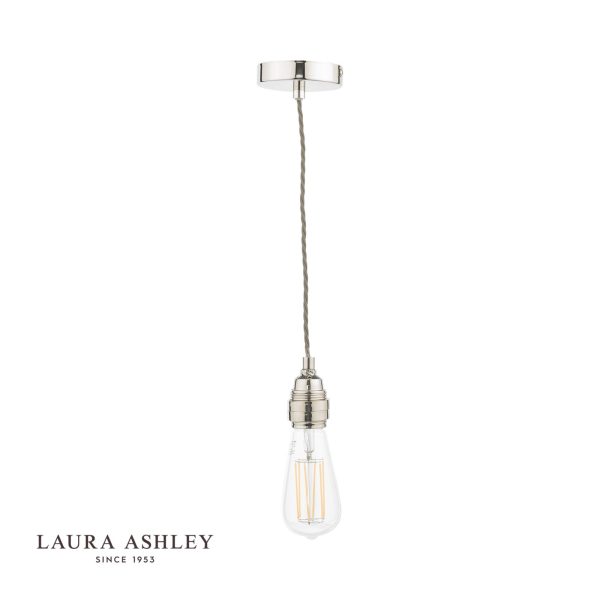 Laura Ashley Flute E27 Suspension Polished Nickel - Image 2