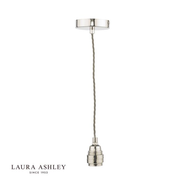 Laura Ashley Flute E27 Suspension Polished Nickel - Image 3