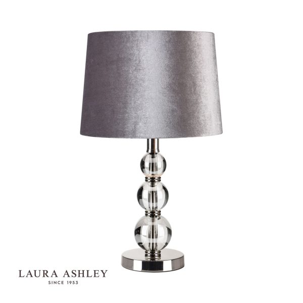 Laura Ashley Selby Grande Small Table Lamp Polished Nickel & Glass Ball Base Only