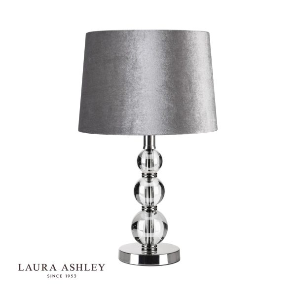 Laura Ashley Selby Grande Small Table Lamp Polished Nickel & Glass Ball Base Only - Image 2