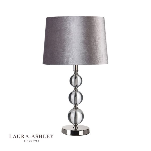 Laura Ashley Selby Grande Large Table Lamp Polished Nickel & Glass Ball Base Only