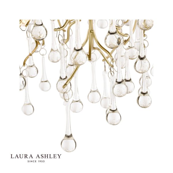 Laura Ashley Willow 3lt Semi Flush Satin Champagne Crystal - Image 4