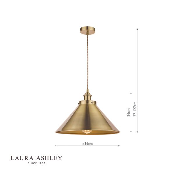 Laura Ashley Rufus Pendant Antique Brass - Image 7