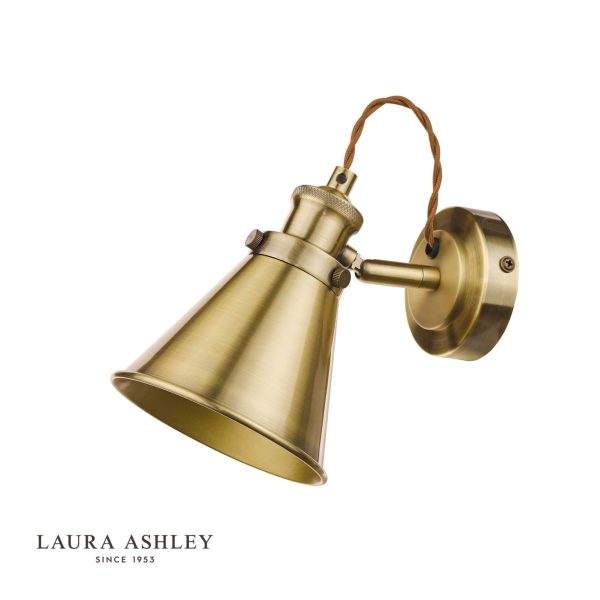 Laura Ashley Rufus Single Spotlight Antique Brass - Image 2