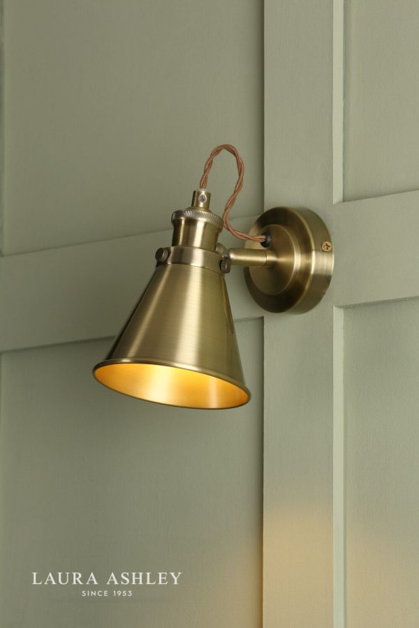 Laura Ashley Rufus Single Spotlight Antique Brass - Image 4