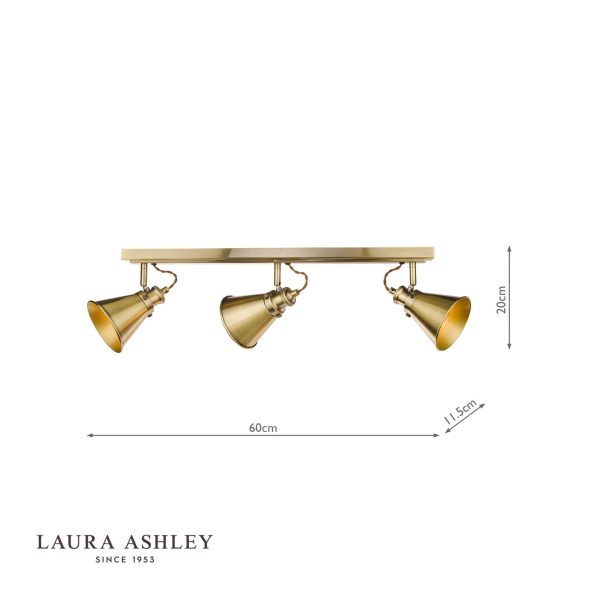 Laura Ashley Rufus 3lt Bar Spotlight Antique Brass - Image 7