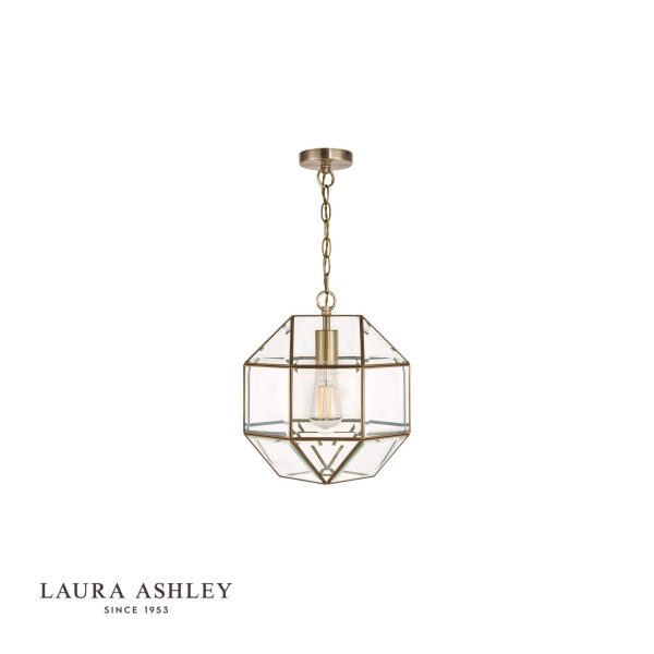 Laura Ashley Blackwell Pendant Antique Brass Glass - Image 2