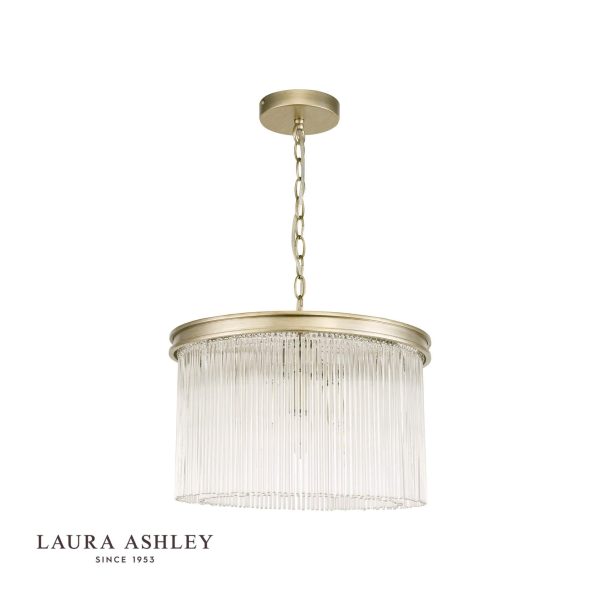 Laura Ashley Manon 3lt Pendant Champagne Clear Glass - Image 2