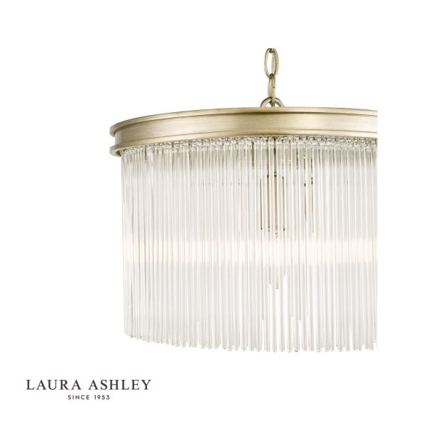 Laura Ashley Manon 3lt Pendant Champagne Clear Glass - Image 3