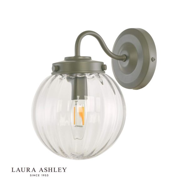 Laura Ashley Georgie Outdoor Wall Light Matt Grey Glass IP44 - Image 2